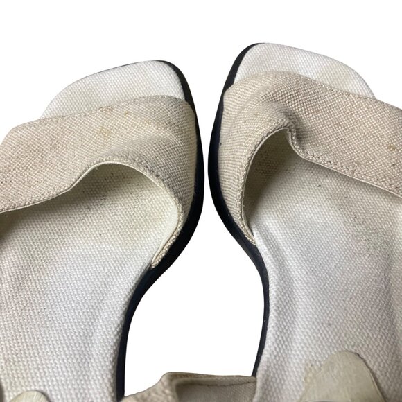 Camper Meda Heeled Sandal Tan Cream Sz 37 (EU) Fabric Adjustable Ankle Strap - Picture 5 of 8